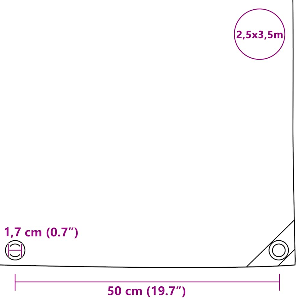 Zöld ponyva 650 g/m² 2,5 x 3,5 m 6