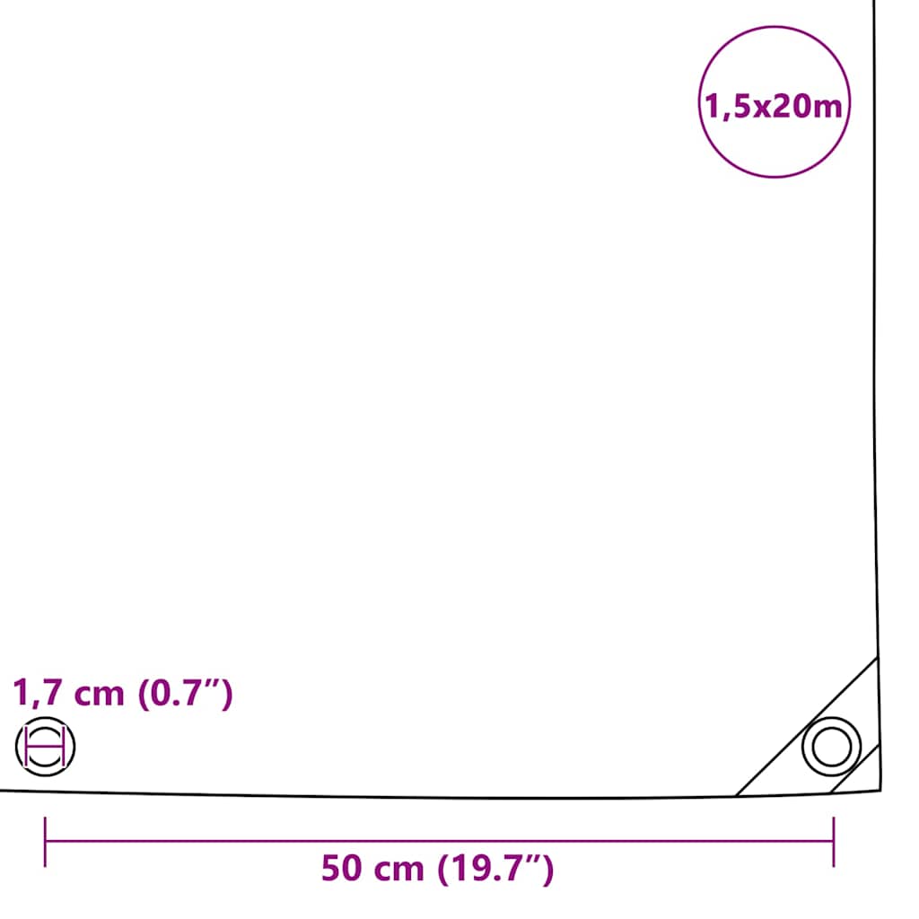 Fehér ponyva 650 g/m² 1,5 x 20 m 6