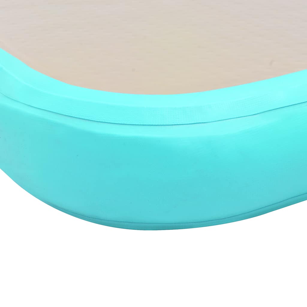 Zöld PVC felfújható tornaszőnyeg pumpával 300 x 100 x 10 cm 11