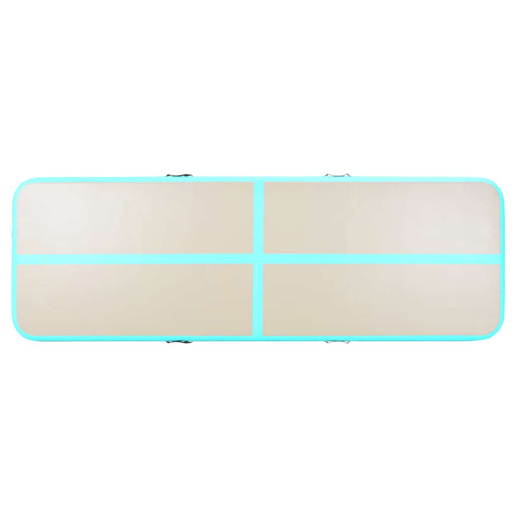 Zöld PVC felfújható tornaszőnyeg pumpával 300 x 100 x 10 cm 7