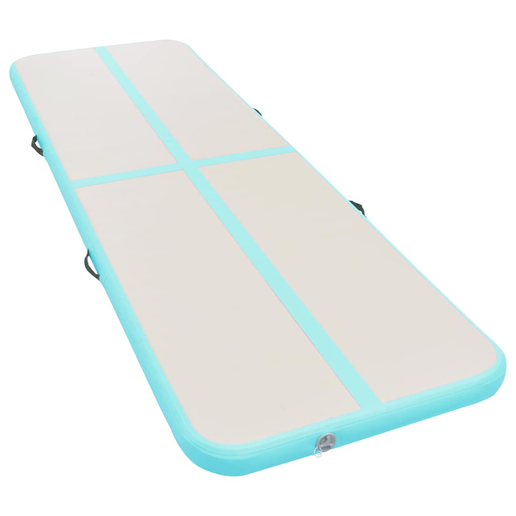 Zöld PVC felfújható tornaszőnyeg pumpával 600 x 100 x 10 cm 2