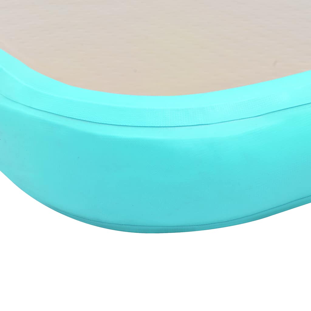 Zöld PVC felfújható tornaszőnyeg pumpával 600 x 100 x 10 cm 11