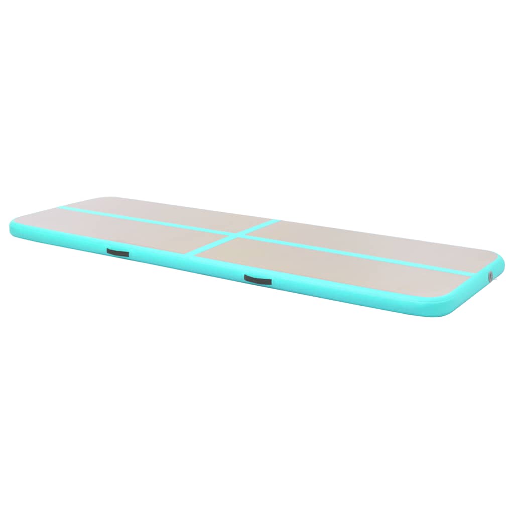 Zöld PVC felfújható tornaszőnyeg pumpával 600 x 100 x 10 cm 4