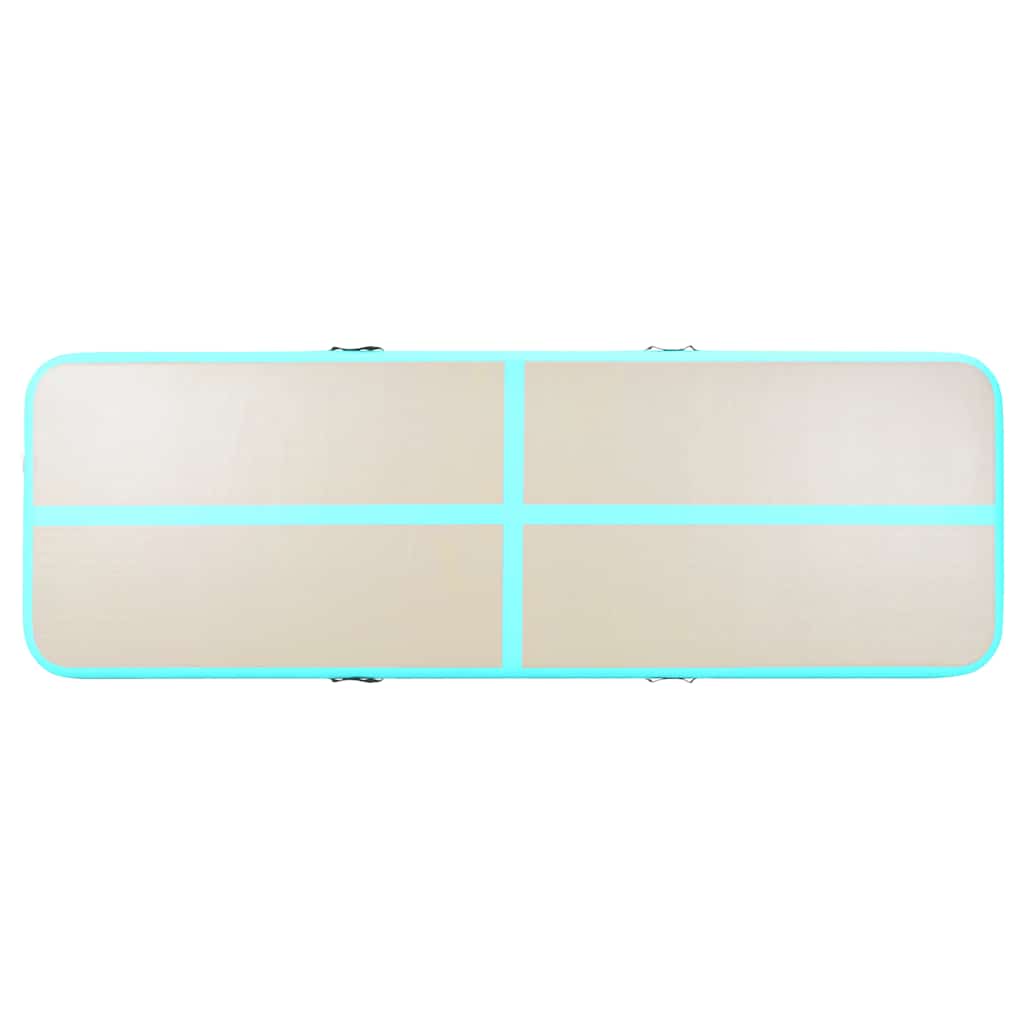 Zöld PVC felfújható tornaszőnyeg pumpával 600 x 100 x 10 cm 7