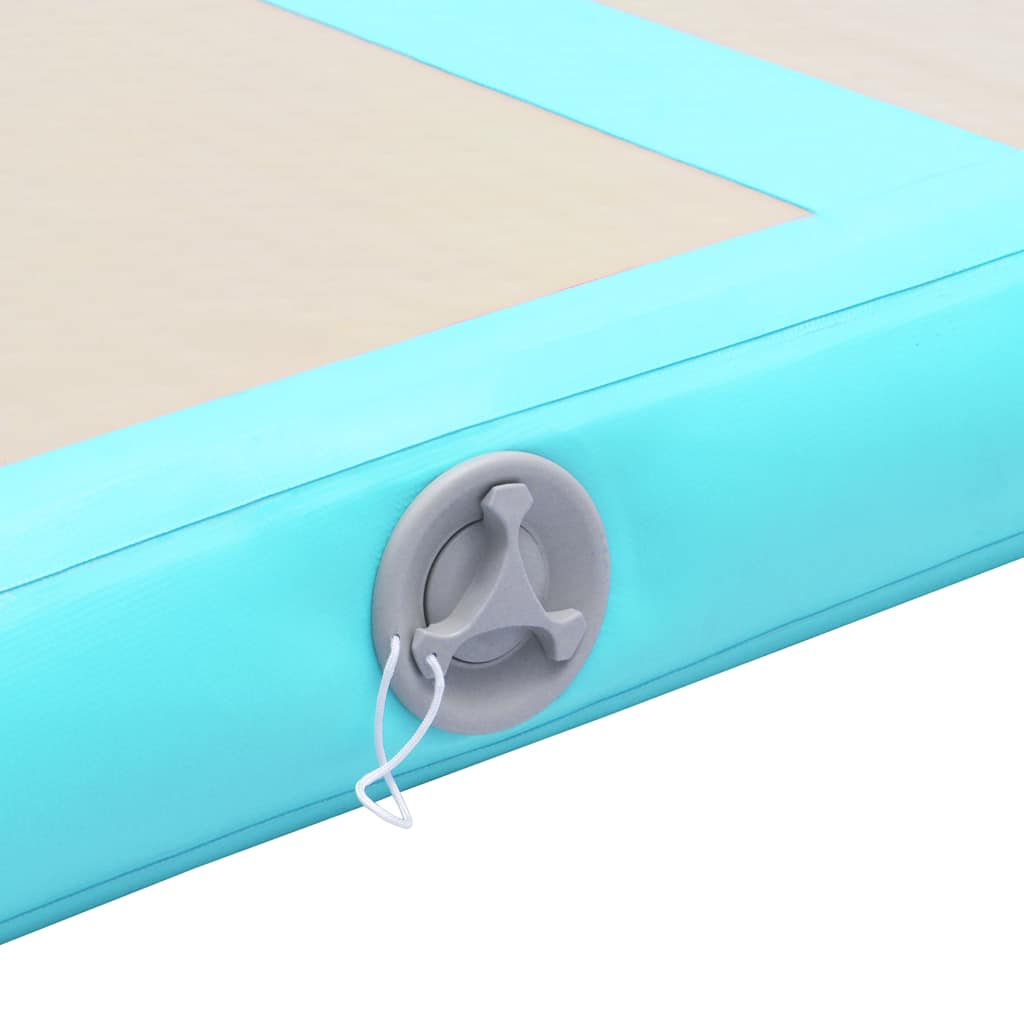 Zöld PVC felfújható tornaszőnyeg pumpával 600 x 100 x 10 cm 9