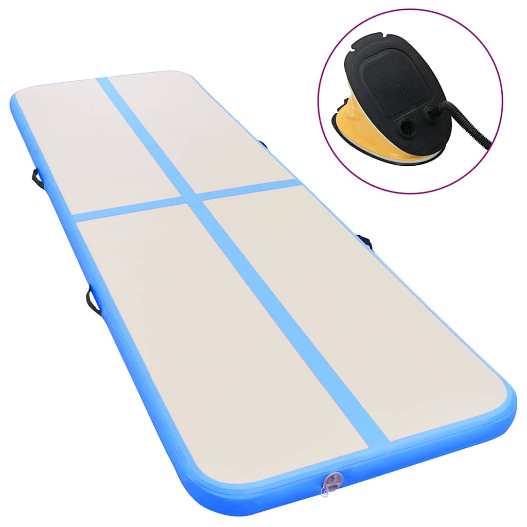 Kék PVC felfújható tornaszőnyeg pumpával 800 x 100 x 10 cm