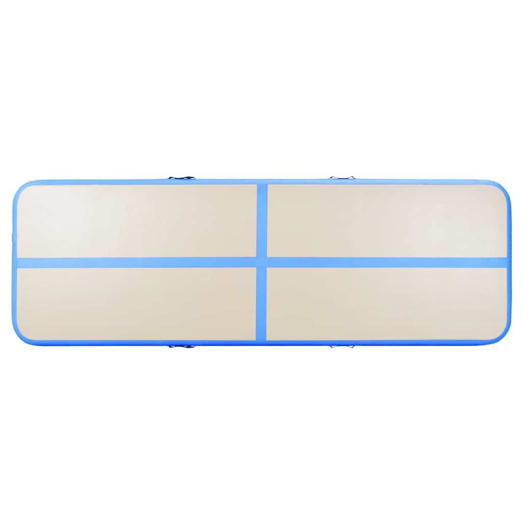 Kék PVC felfújható tornaszőnyeg pumpával 800 x 100 x 10 cm 7
