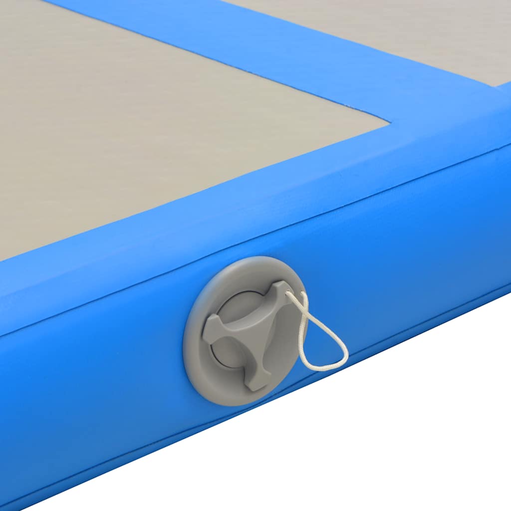 Kék PVC felfújható tornaszőnyeg pumpával 800 x 100 x 10 cm 9