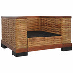 Barna természetes rattan fotel párnával 5