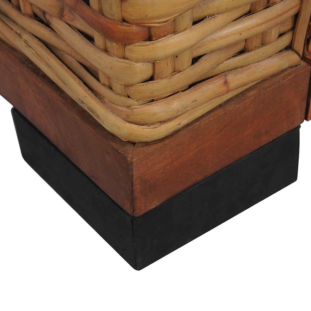 Barna természetes rattan fotel párnával 6