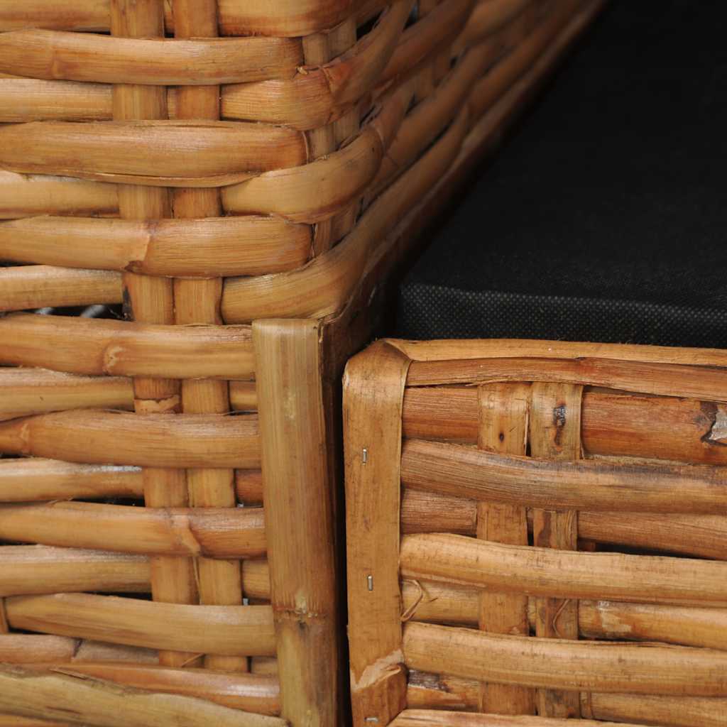 Barna természetes rattan fotel párnával 7