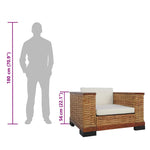 Barna természetes rattan fotel párnával 10