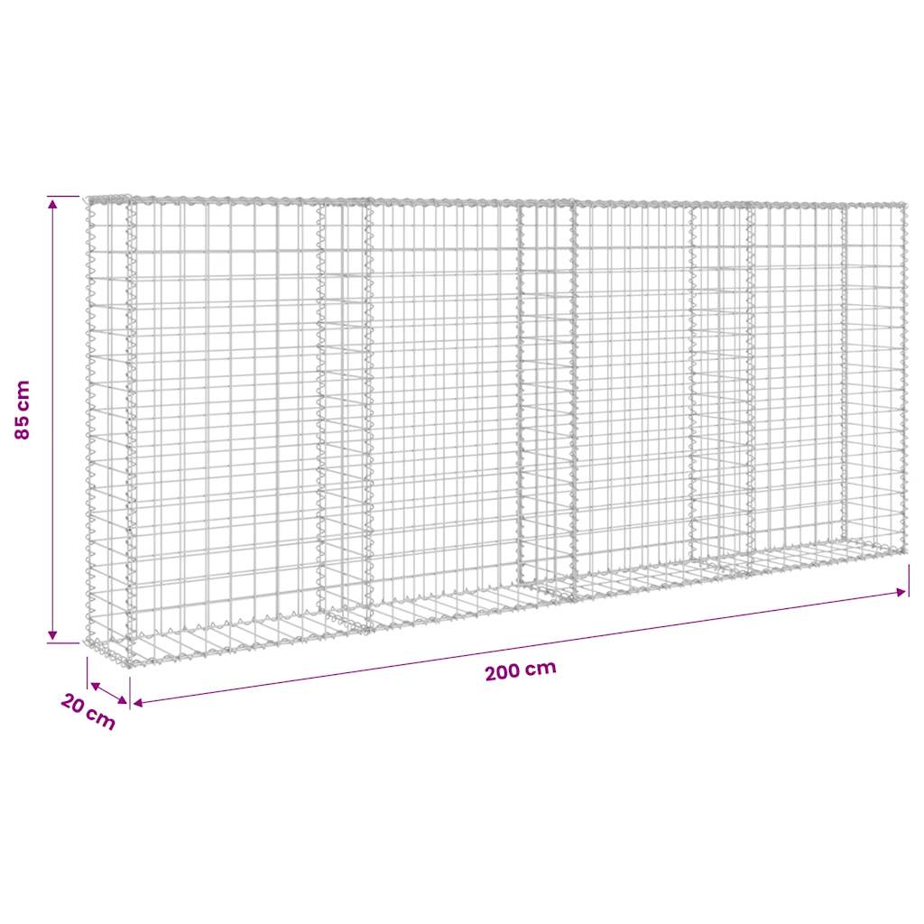 Horganyzott acél gabion fal fedéllel 200 x 20 x 85 cm 7