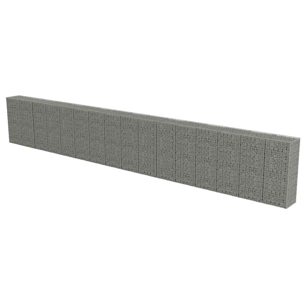 Horganyzott acél gabion fal fedéllel 900 x 50 x 150 cm 2