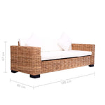 3-személyes természetes rattan kerti kanapé 5