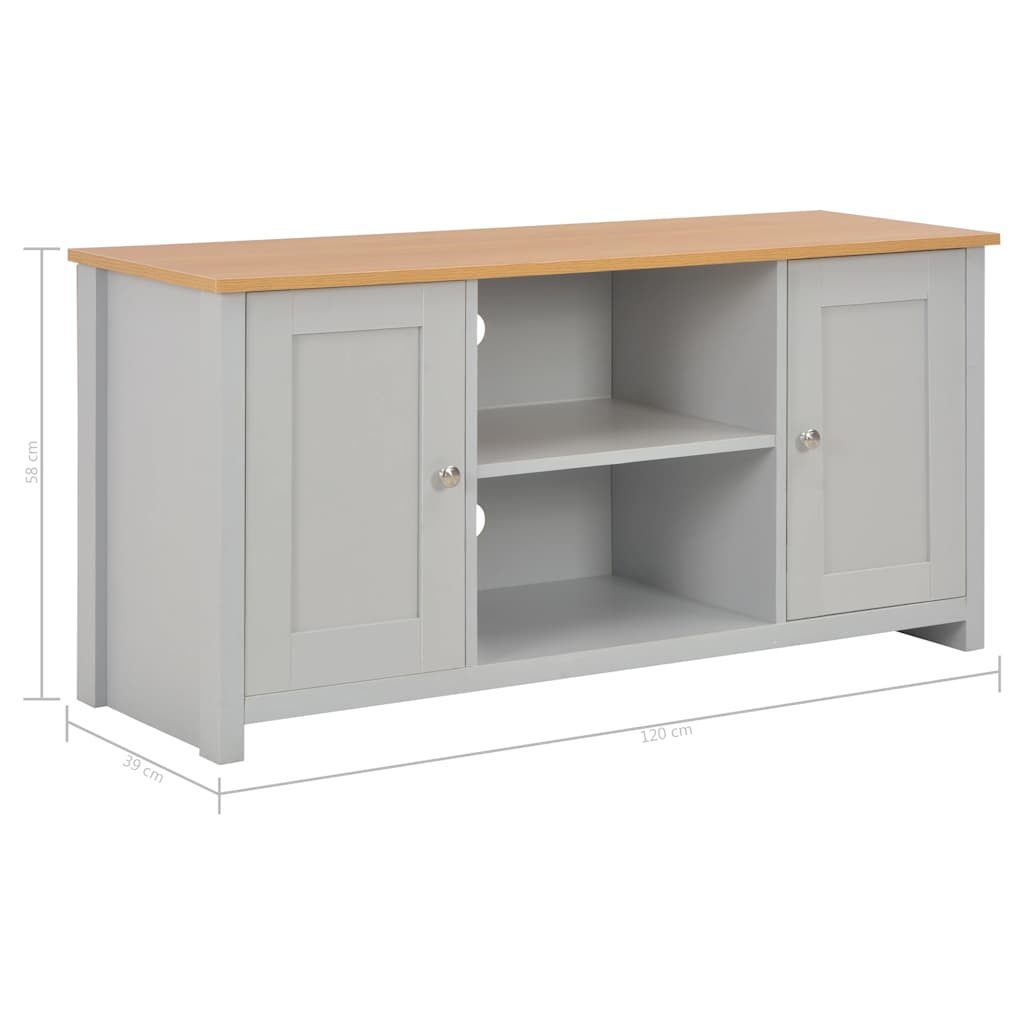 Szürke TV-szekrény 120 x 39 x 58 cm 9