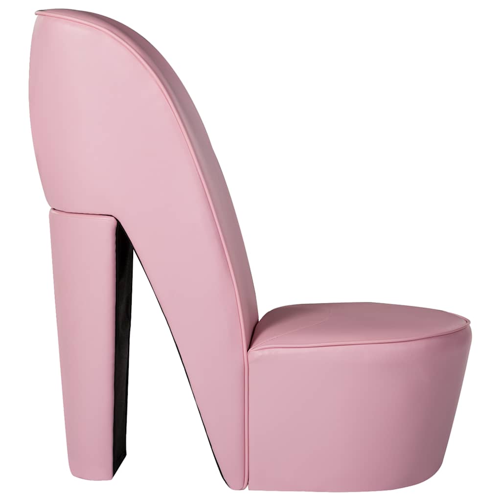 Rózsaszín magas sarkú cipő formájú műbőr szék 3