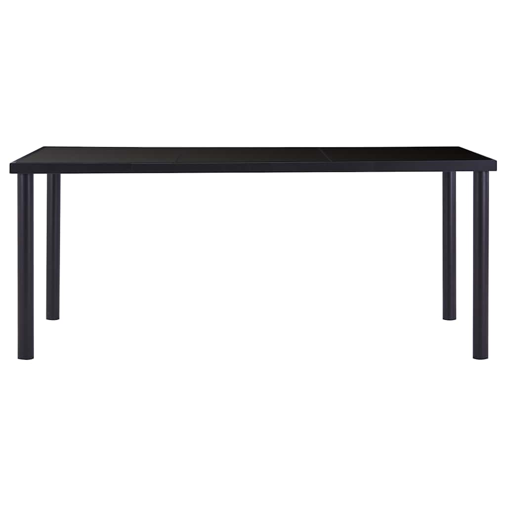 Fekete edzett üveg étkezőasztal 180 x 90 x 75 cm 2