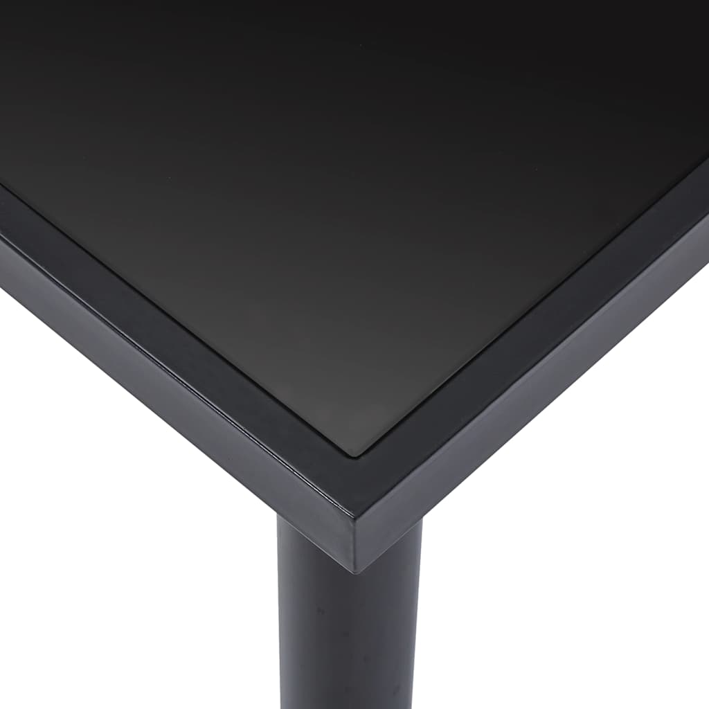 Fekete edzett üveg étkezőasztal 180 x 90 x 75 cm 4