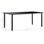 Fekete edzett üveg étkezőasztal 180 x 90 x 75 cm 5