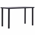 Fekete és betonszürke MDF étkezőasztal 120 x 60 x 75 cm