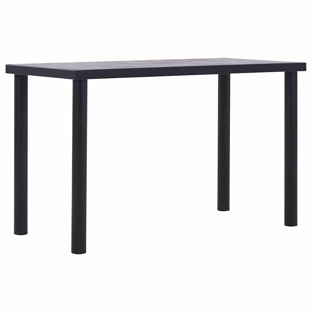 Fekete és betonszürke MDF étkezőasztal 120 x 60 x 75 cm