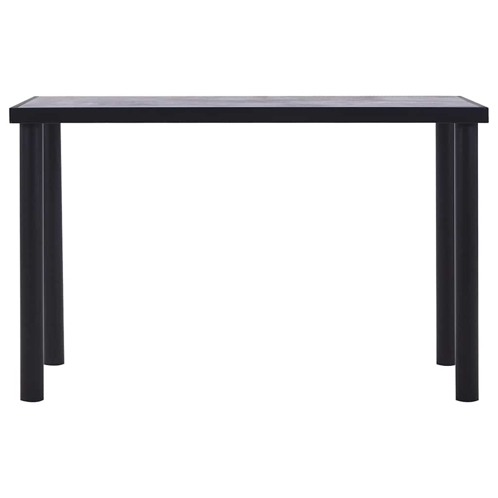 Fekete és betonszürke MDF étkezőasztal 120 x 60 x 75 cm 2