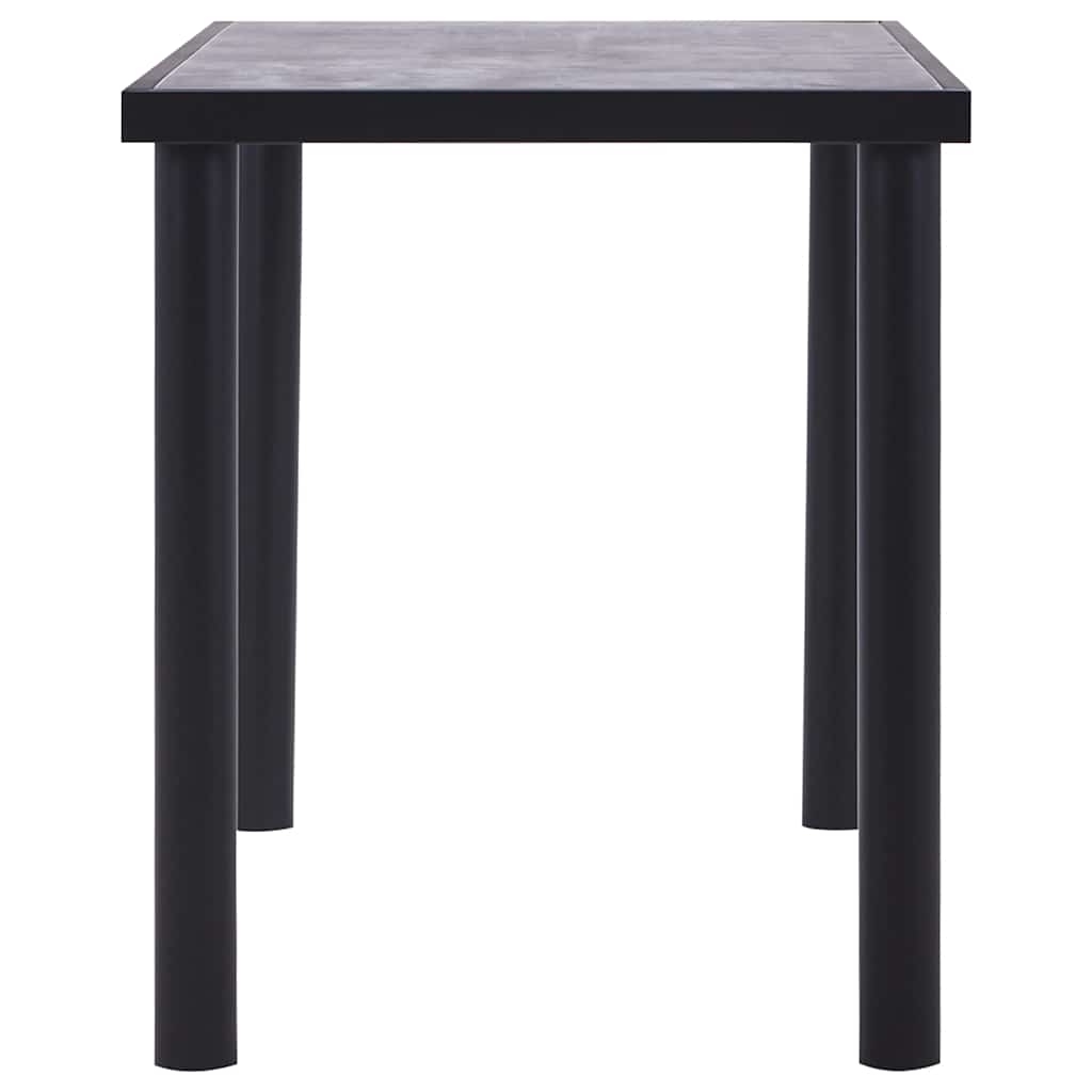 Fekete és betonszürke MDF étkezőasztal 120 x 60 x 75 cm 3