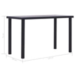 Fekete és betonszürke MDF étkezőasztal 120 x 60 x 75 cm 5