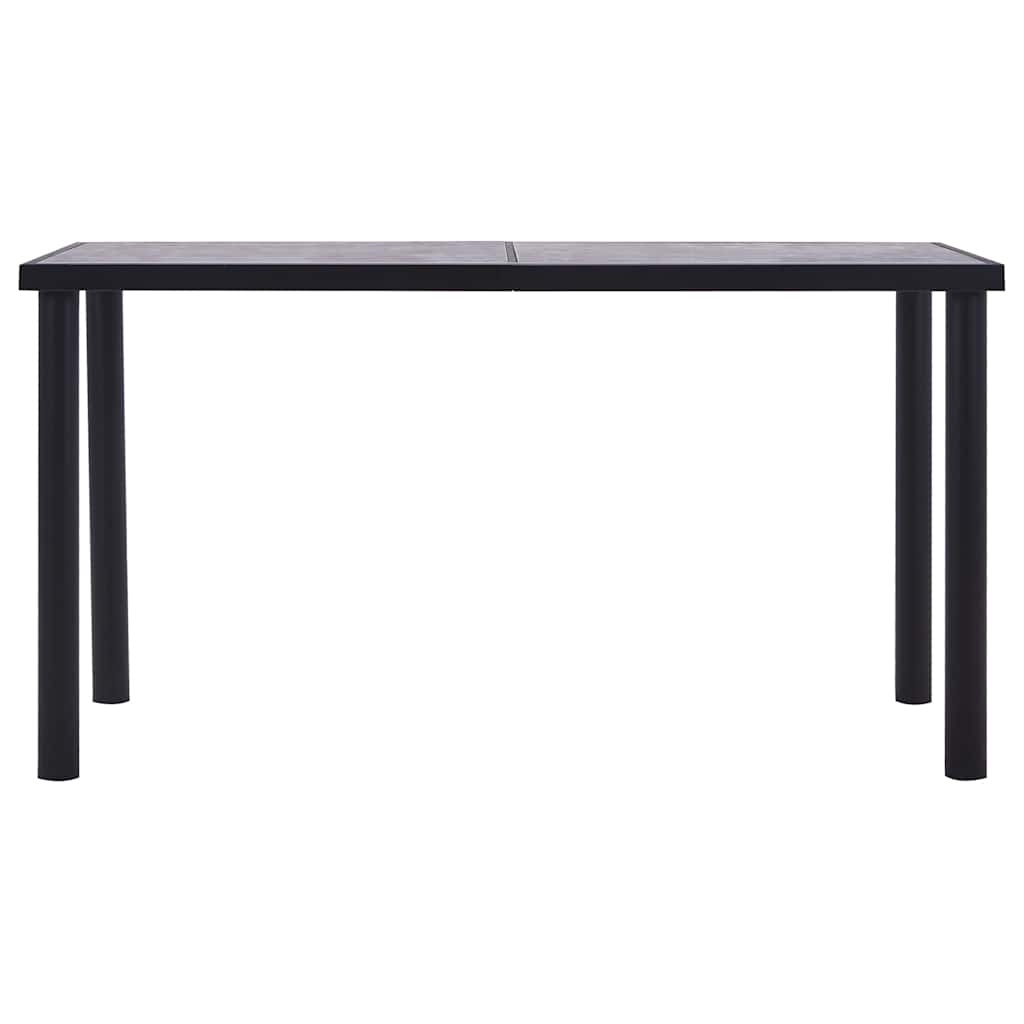 Fekete és betonszürke MDF étkezőasztal 140 x 70 x 75 cm 2