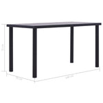 Fekete és betonszürke MDF étkezőasztal 140 x 70 x 75 cm 5