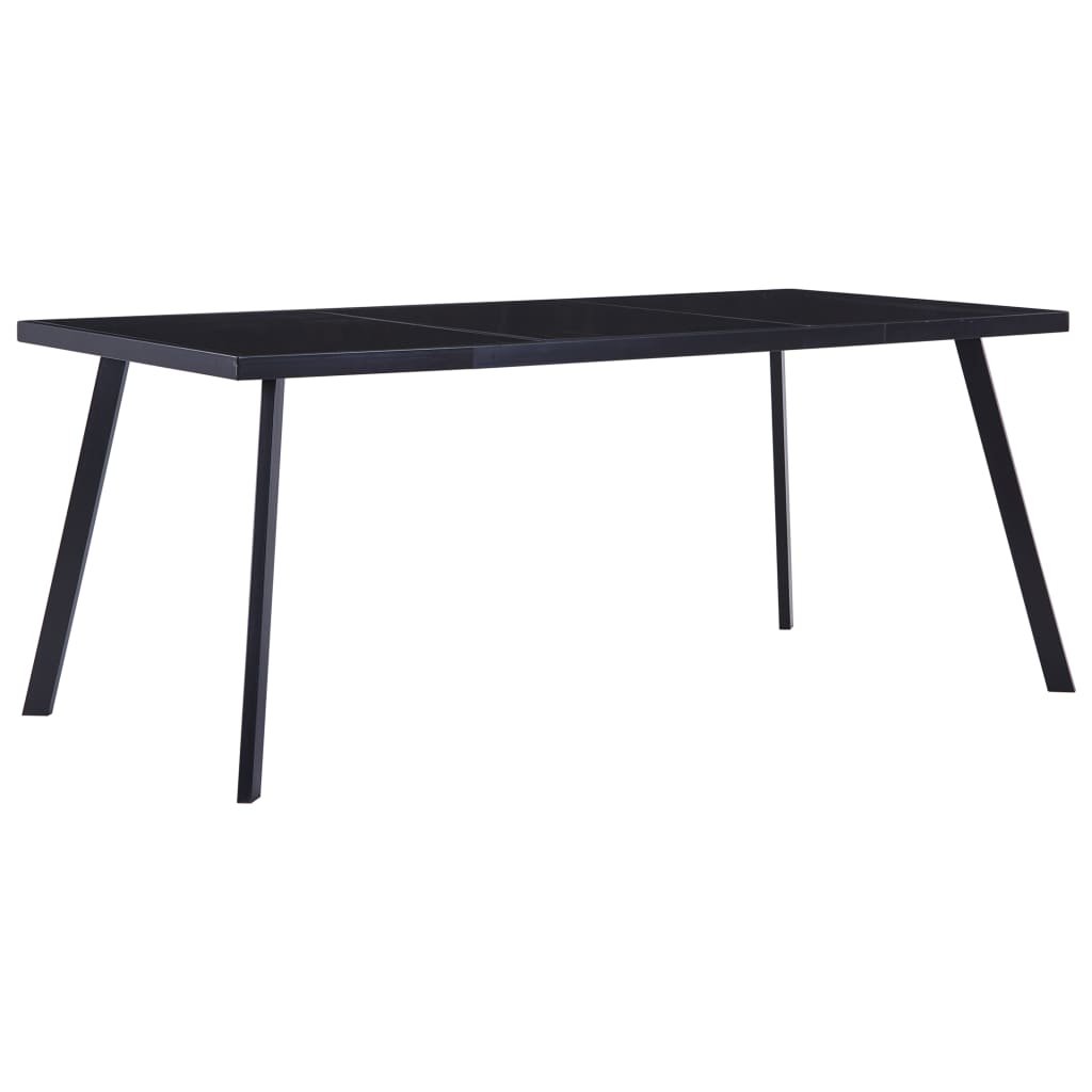 Fekete edzett üveg étkezőasztal 160 x 80 x 75 cm