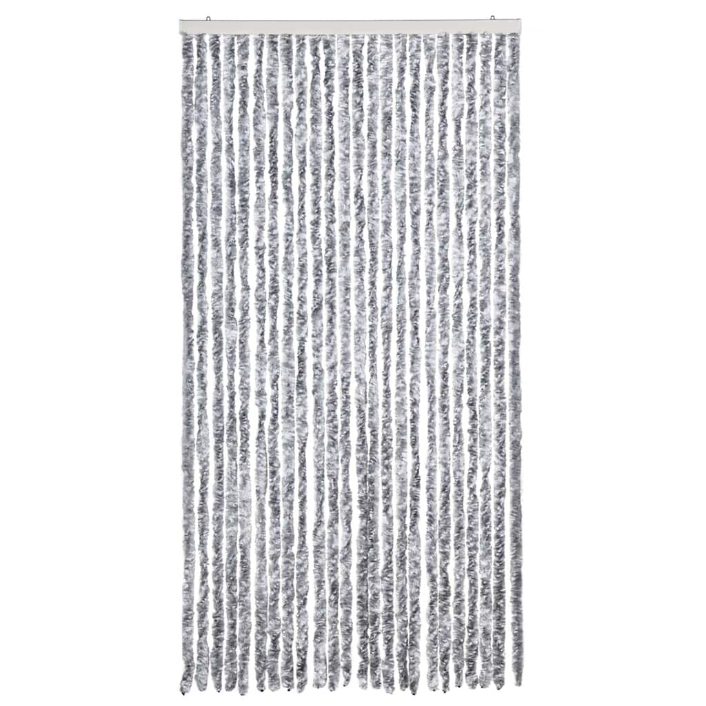 Fehér és szürke zsenília rovarfüggöny 100 x 220 cm 3
