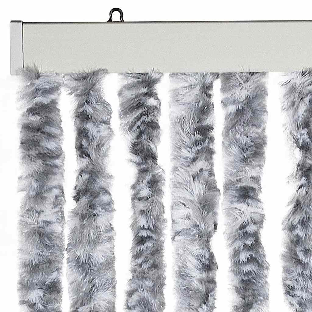 Fehér és szürke zsenília rovarfüggöny 100 x 220 cm 4