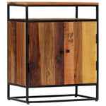 Tömör újrahasznosított fa és acél kisszekrény 60 x 35 x 76 cm 10