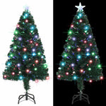 Száloptikás megvilágított karácsonyfa állvánnyal és LED-es 120 cm 4