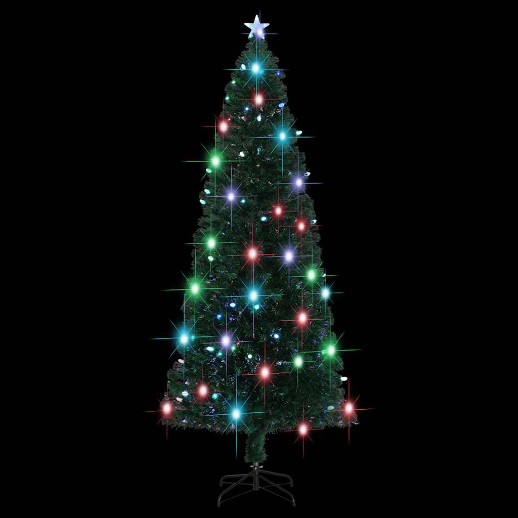 Száloptikás megvilágított karácsonyfa állvánnyal és LED-es 240 cm 4
