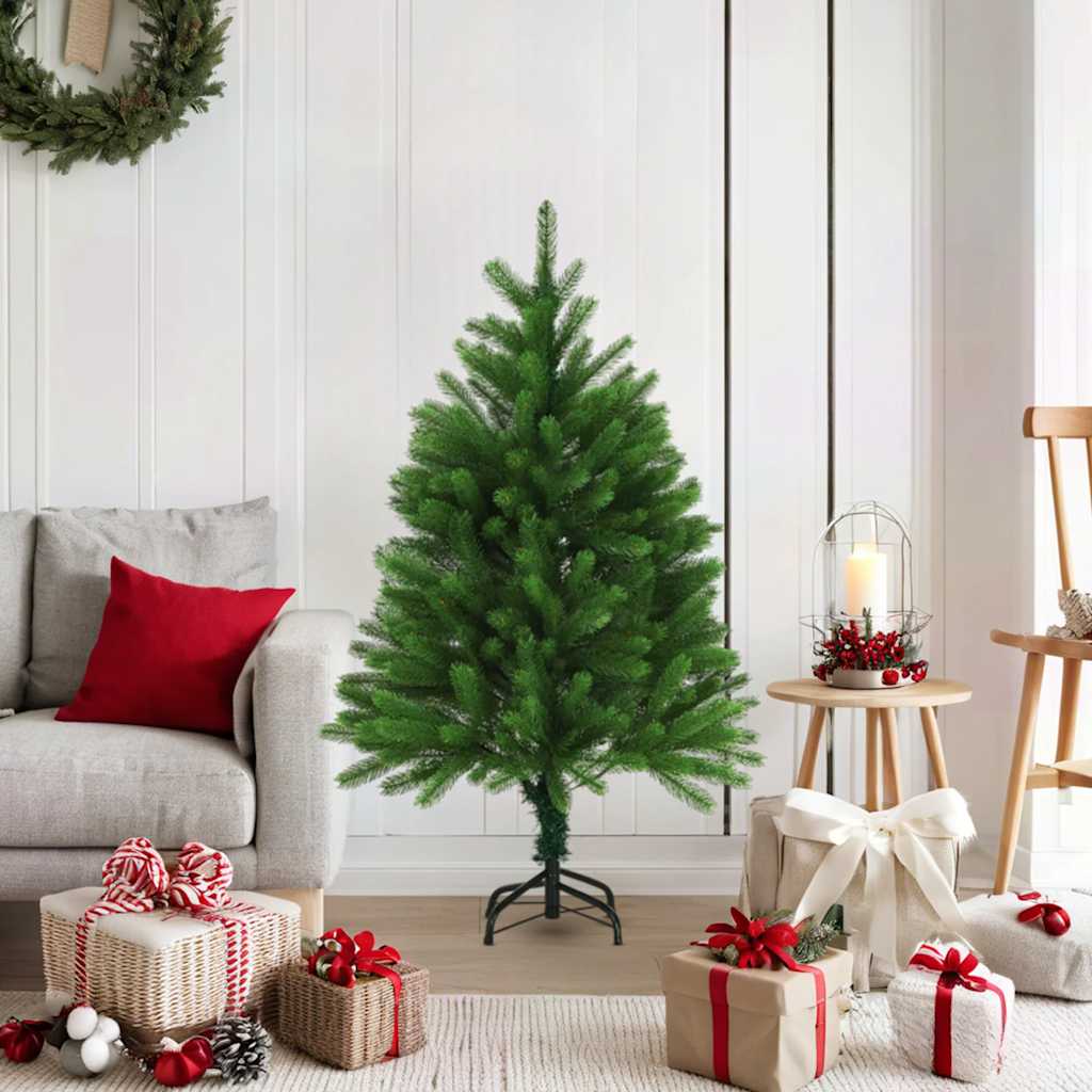 Zöld műkarácsonyfa élethű tűlevelekkel 120 cm 3