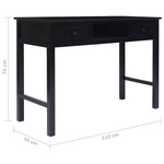 Fekete fa íróasztal 110 x 45 x 76 cm 9