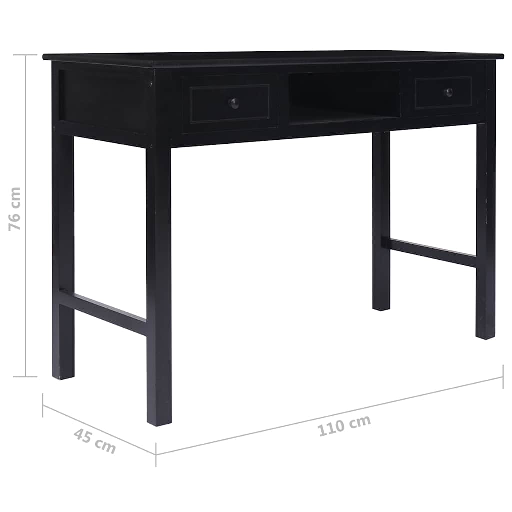 Fekete fa íróasztal 110 x 45 x 76 cm 9