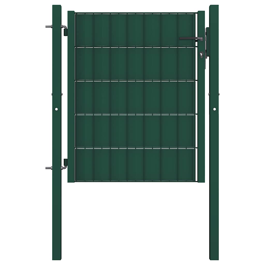 Zöld PVC és acél kerítéskapu 100 x 81 cm