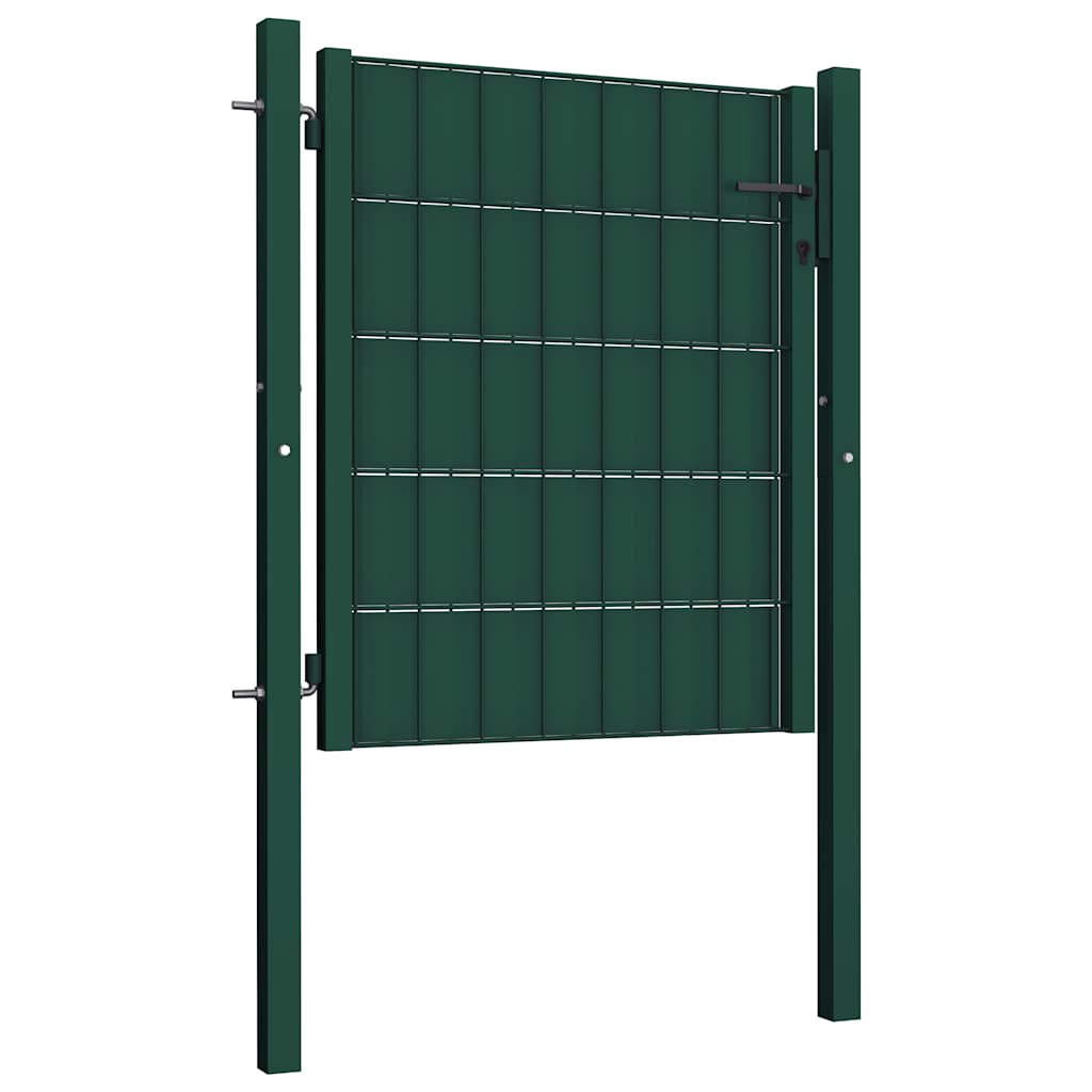 Zöld PVC és acél kerítéskapu 100 x 81 cm 2