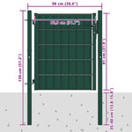 Zöld PVC és acél kerítéskapu 100 x 81 cm 4