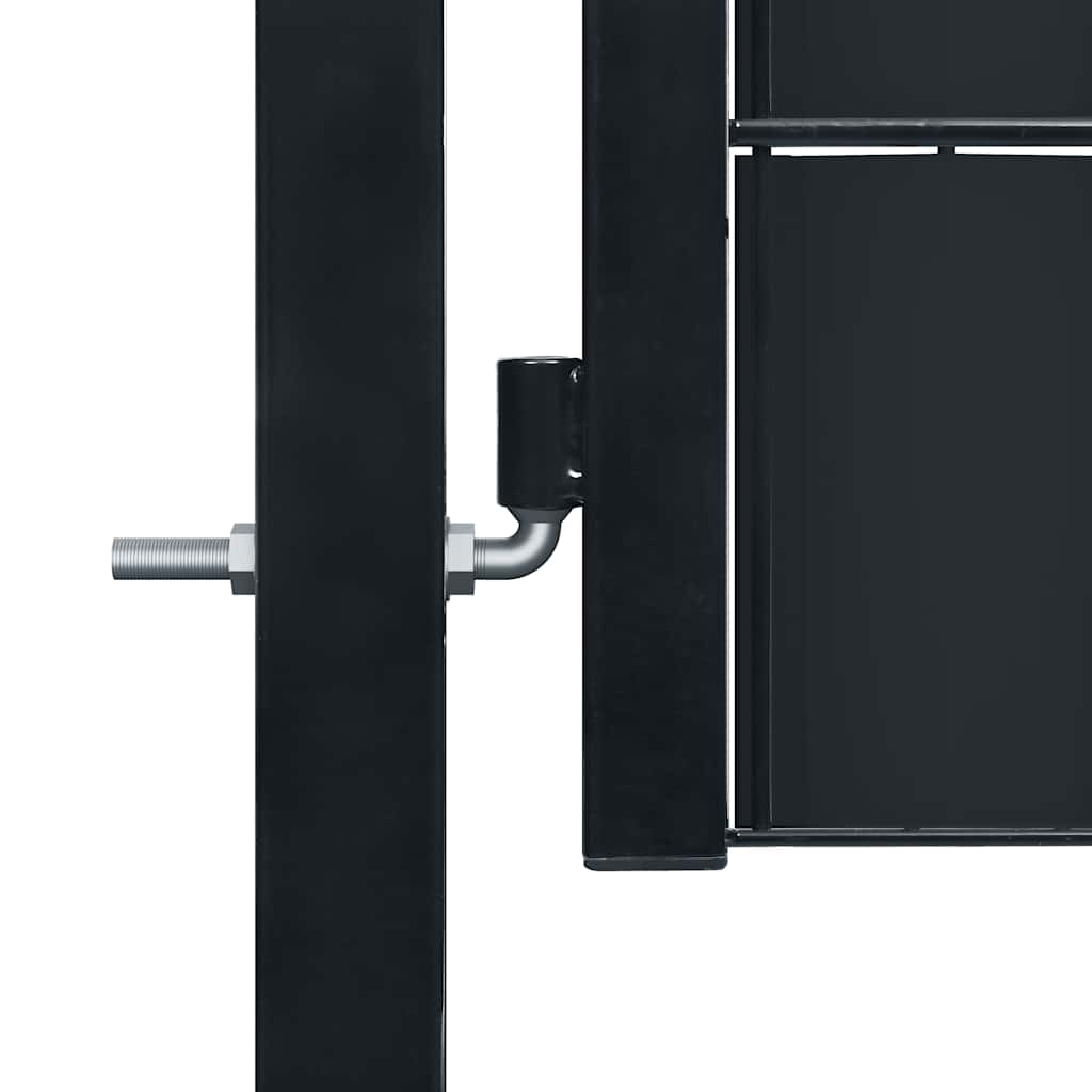 Antracit PVC és acél kerítéskapu 100 x 100 cm 3