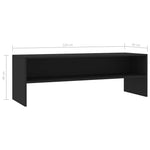 Fekete szerelt fa TV-szekrény 120 x 40 x 40 cm 6