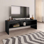 Fekete szerelt fa TV-szekrény 120 x 40 x 40 cm