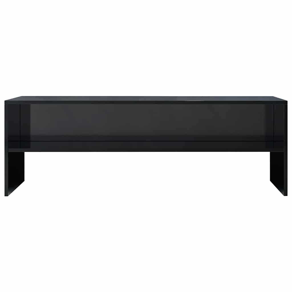Magasfényű fekete szerelt fa TV-szekrény 120 x 40 x 40 cm 4