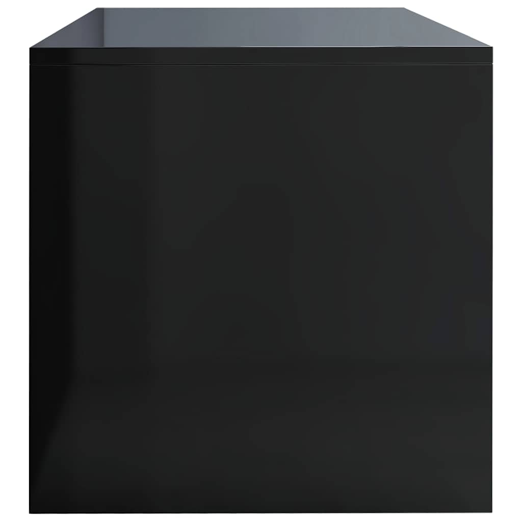 Magasfényű fekete szerelt fa TV-szekrény 120 x 40 x 40 cm 5