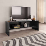 Magasfényű fekete szerelt fa TV-szekrény 120 x 40 x 40 cm