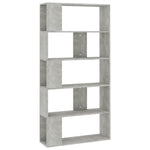 Betonszürke szerelt fa könyvszekrény/térelválasztó 80x24x159 cm 2